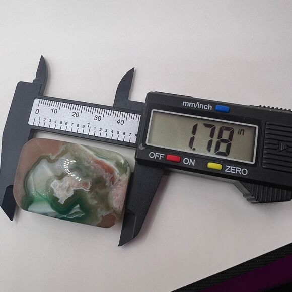 Green Flower Agate Crystal Palmstone (3) - Picture 11 of 14